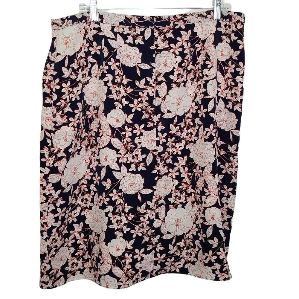 Banana Republic A Line Skirt Womens 14 Multicolor Floral Knee Length Zip Ruffles